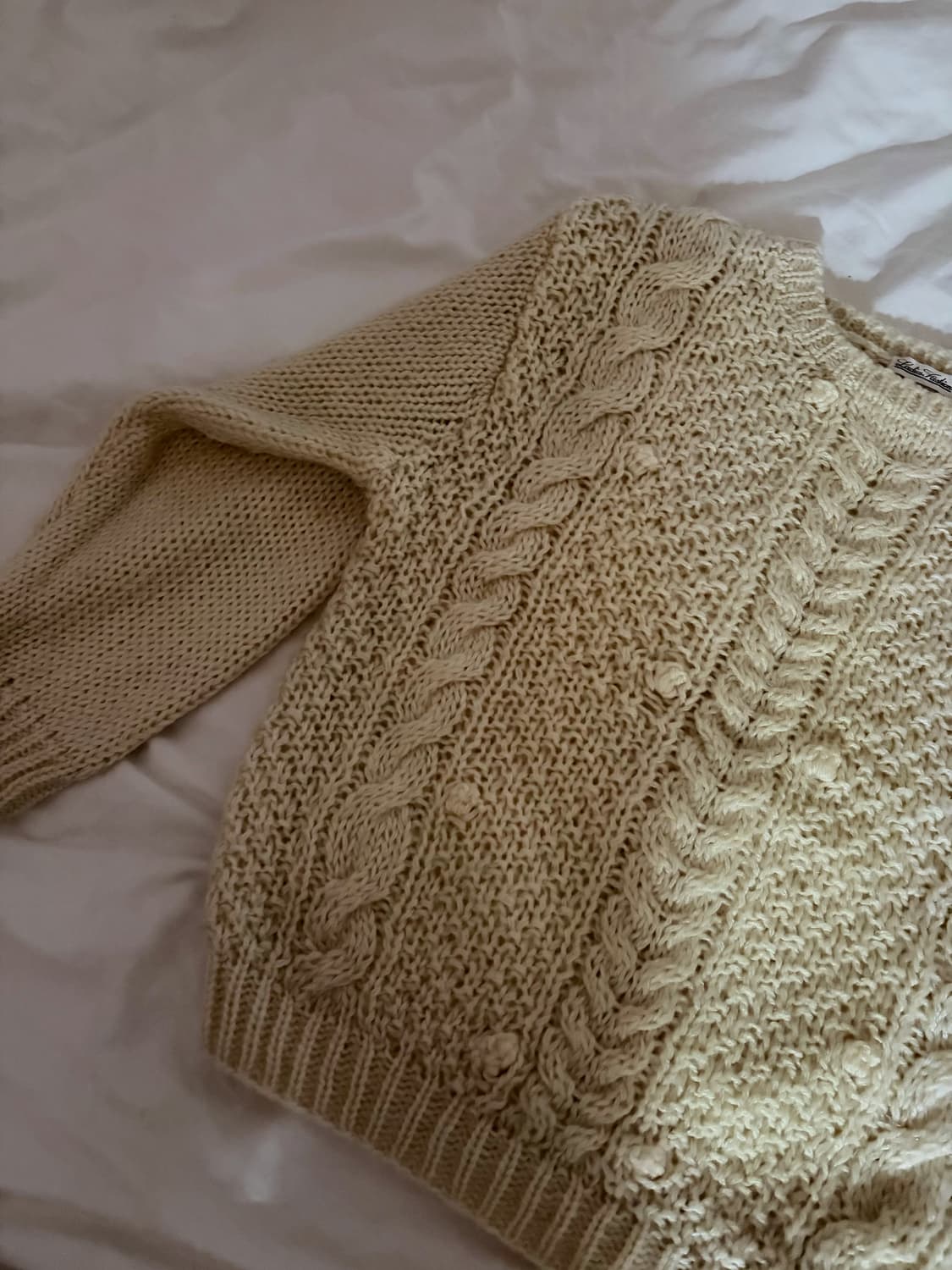 Japanese pom pom knit butter yellow 상품이미지1