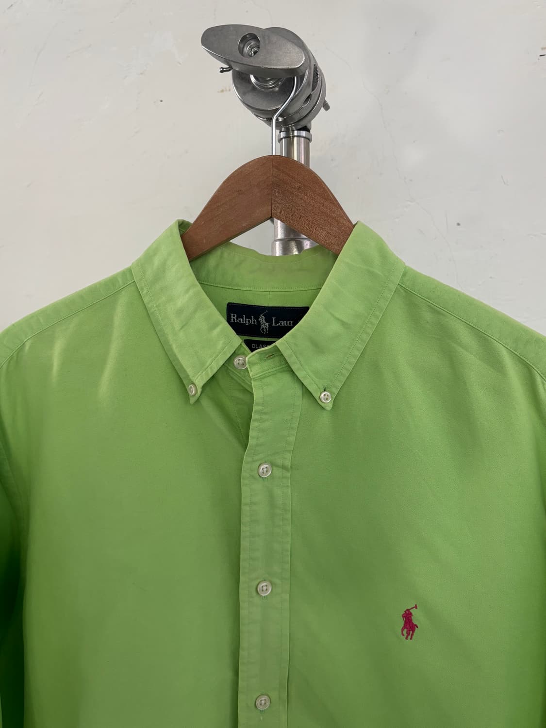 Polo 폴로 랄프로렌 네온그린 옥스포드 오버사이즈 셔츠 상품이미지4