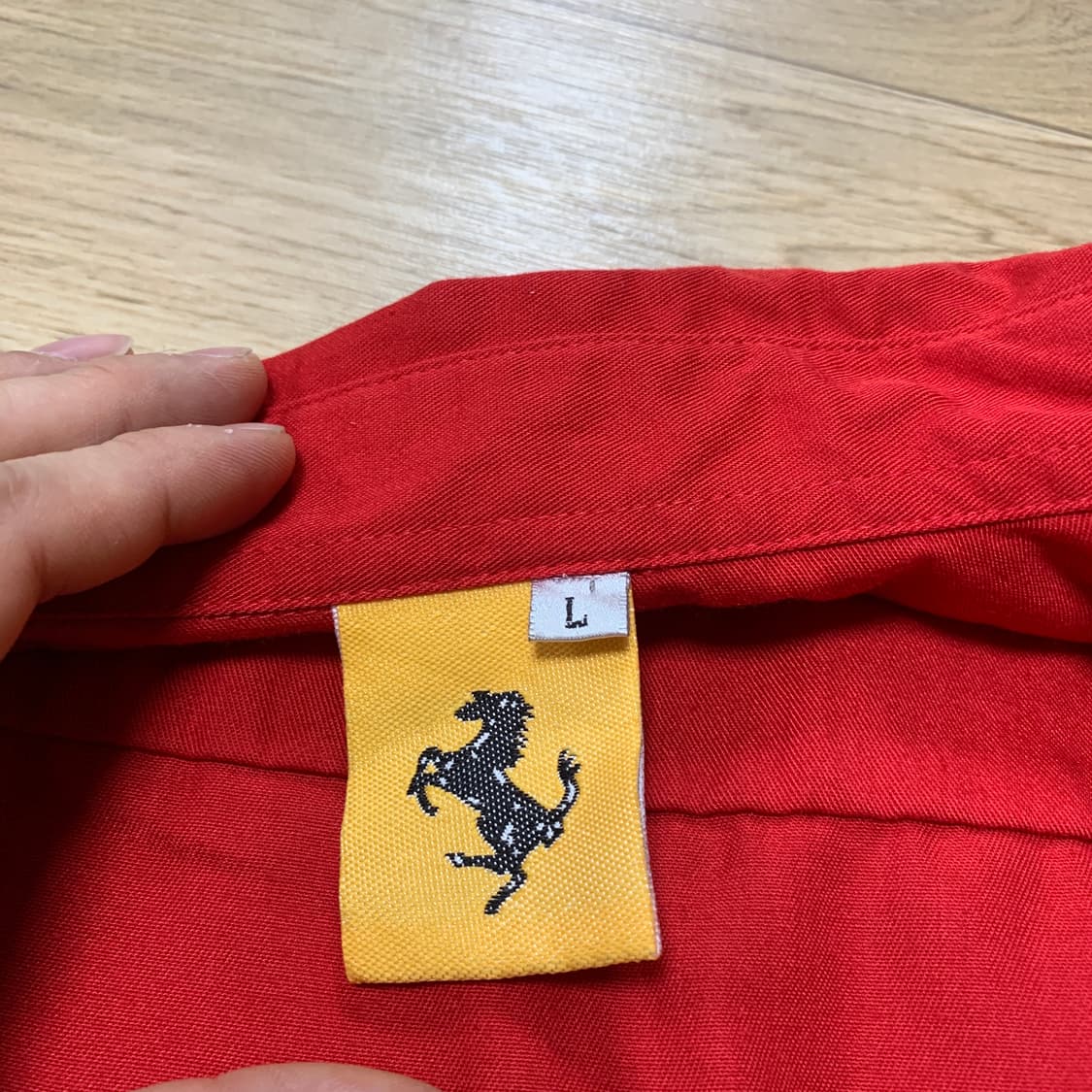 L) Ferrari 페라리 F1 말보로 자수 레이싱 워크 반팔셔츠 상품이미지3