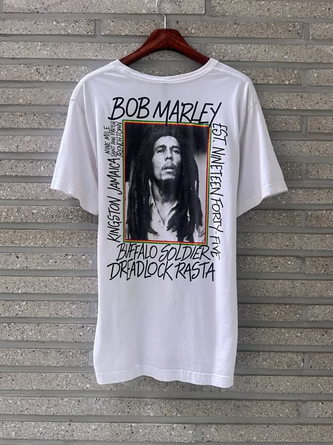 [L]BOB MARLEY 밥 말리 프린팅 화이트 티셔츠 상품이미지1