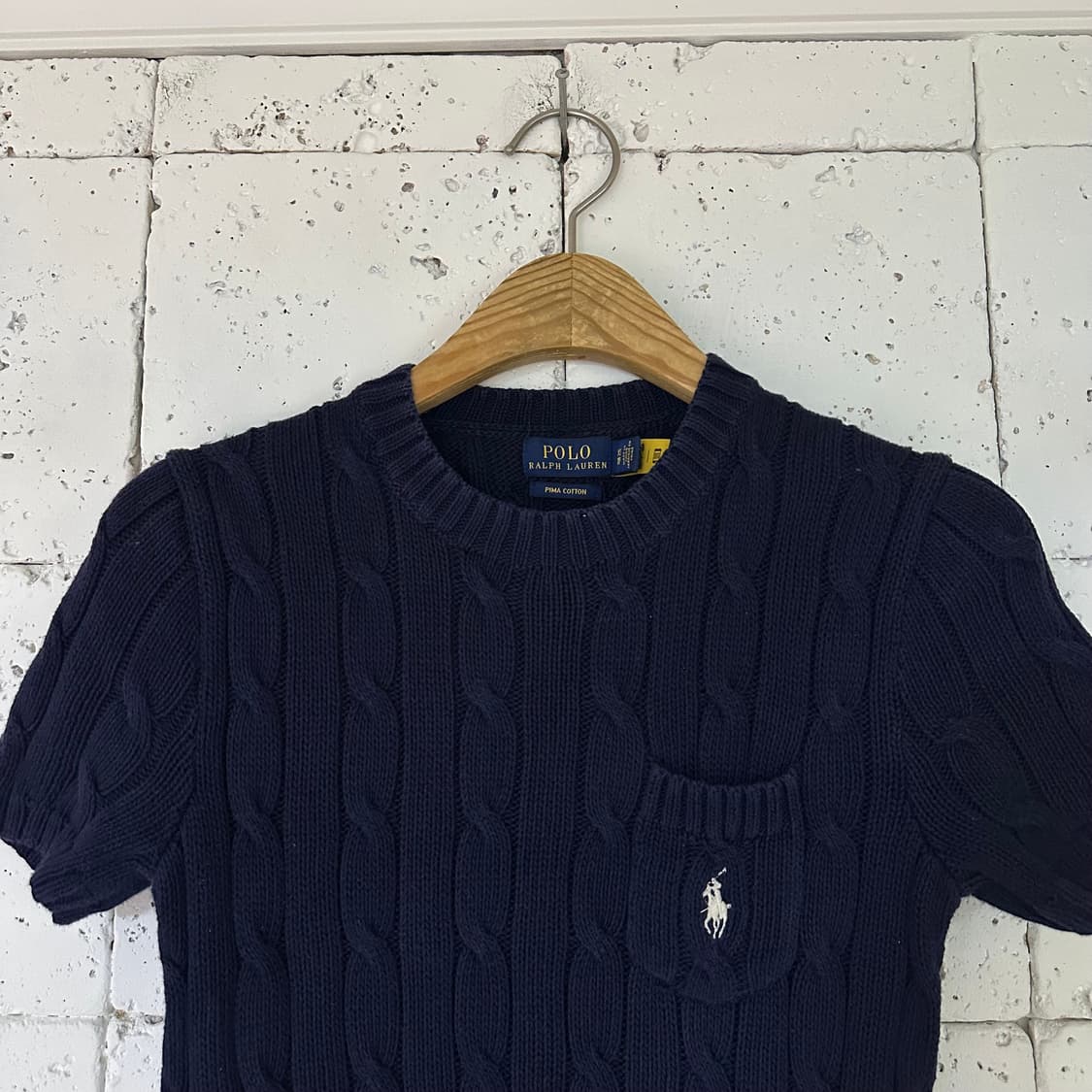 우먼XS 폴로 랄프로렌 반팔 니트 네이비 상품이미지2