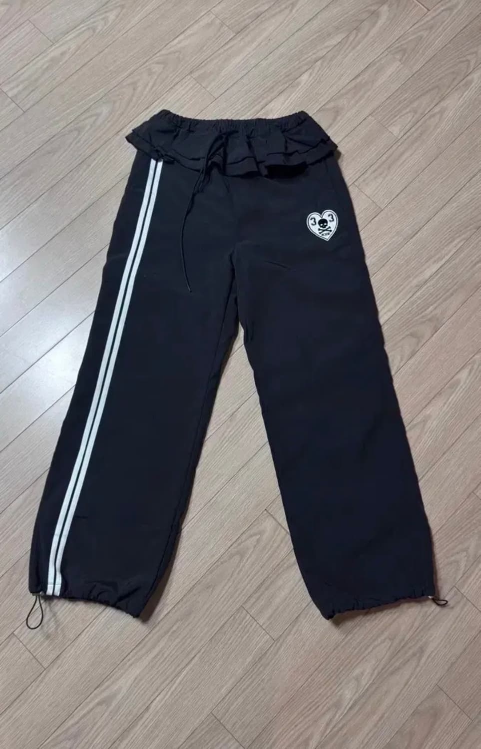 셋업이엑스이 FRILL SPORTY PANTS / BLACK 기모 있음 상품이미지2