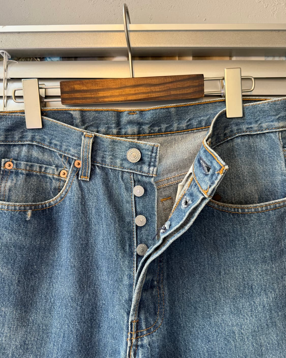 Levi's 501 90s USA washed denim pants 상품이미지3