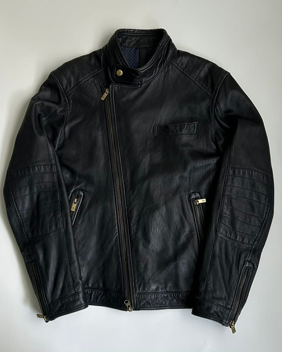 [S] 마시모두띠 비대칭 양가죽 슬림 라이더 자켓 상품이미지1