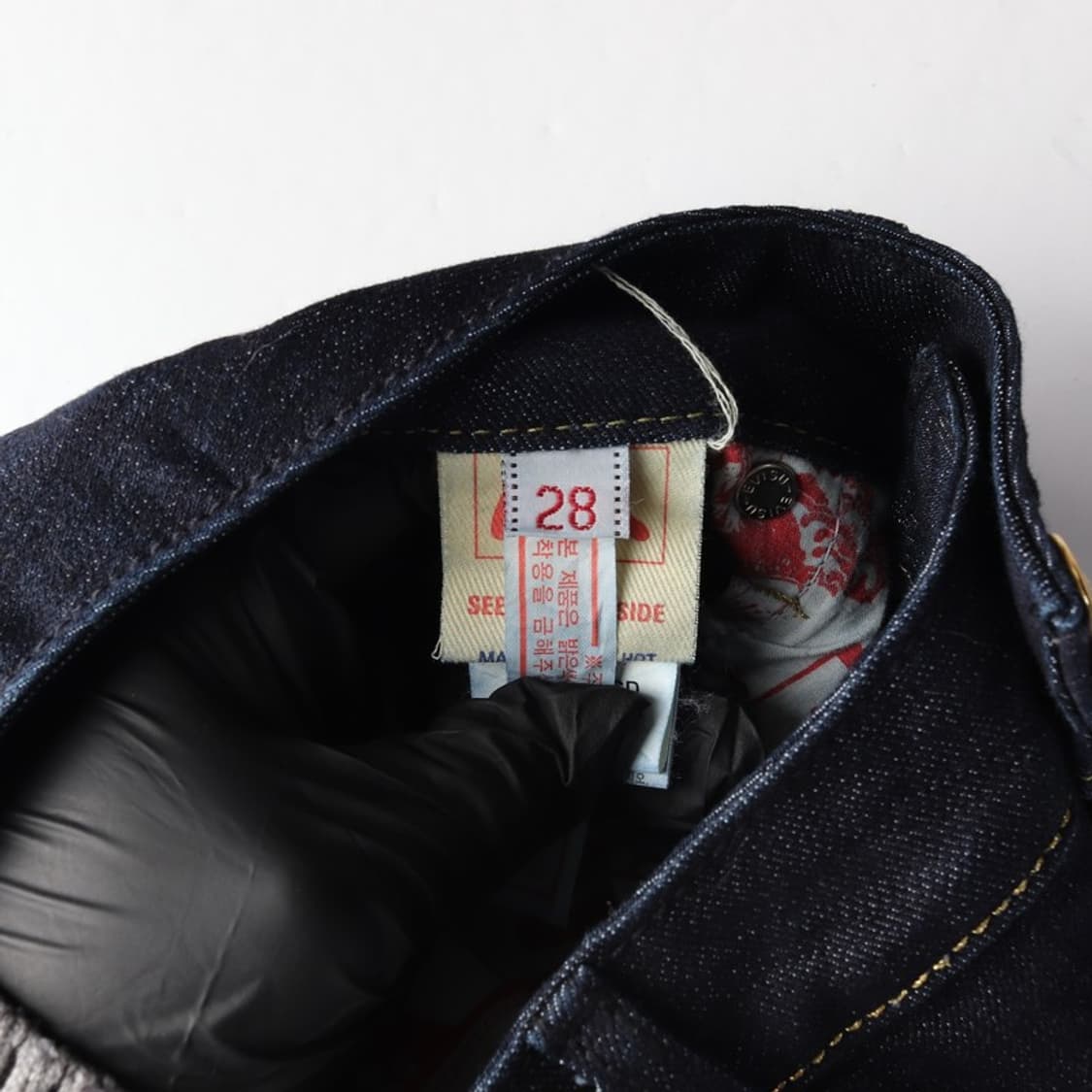 에비수 큐빅 포인트 생지 부츠컷 데님 팬츠 28 상품이미지7