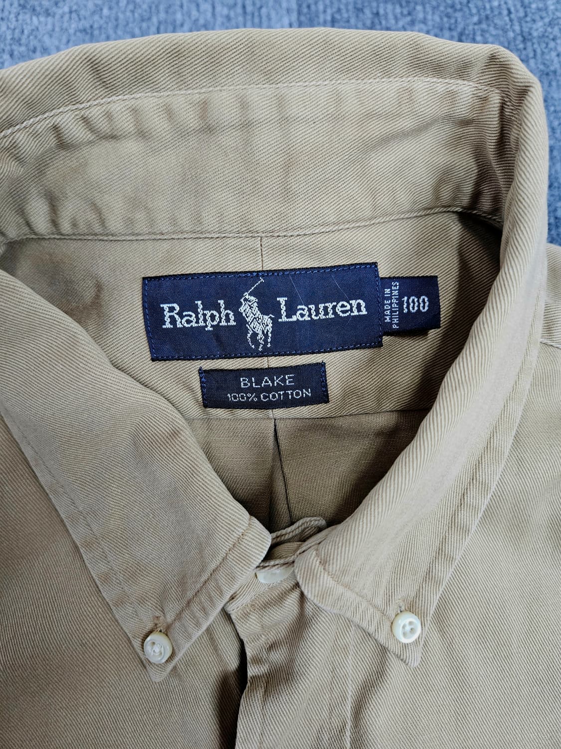 랄프로렌 베이지 옥스포드 셔츠 브레이크핏(급처) 상품이미지3