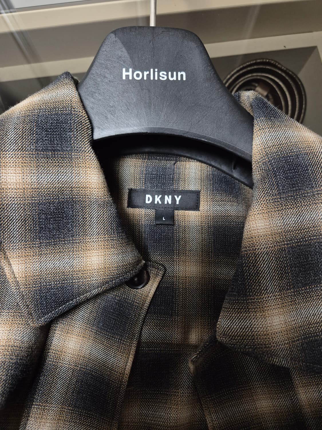 DKNY 옴브레 체크 셔츠 L 상품이미지3