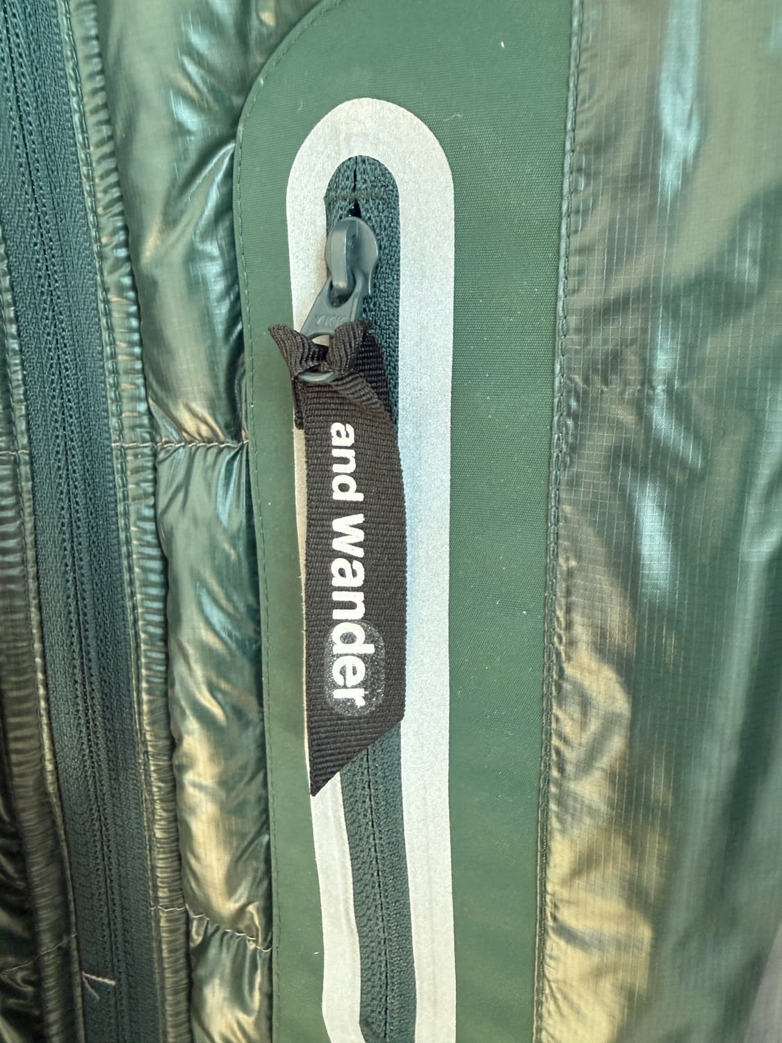 앤드원더 다이아몬드 스티치 다운자켓 L 그린 상품이미지2