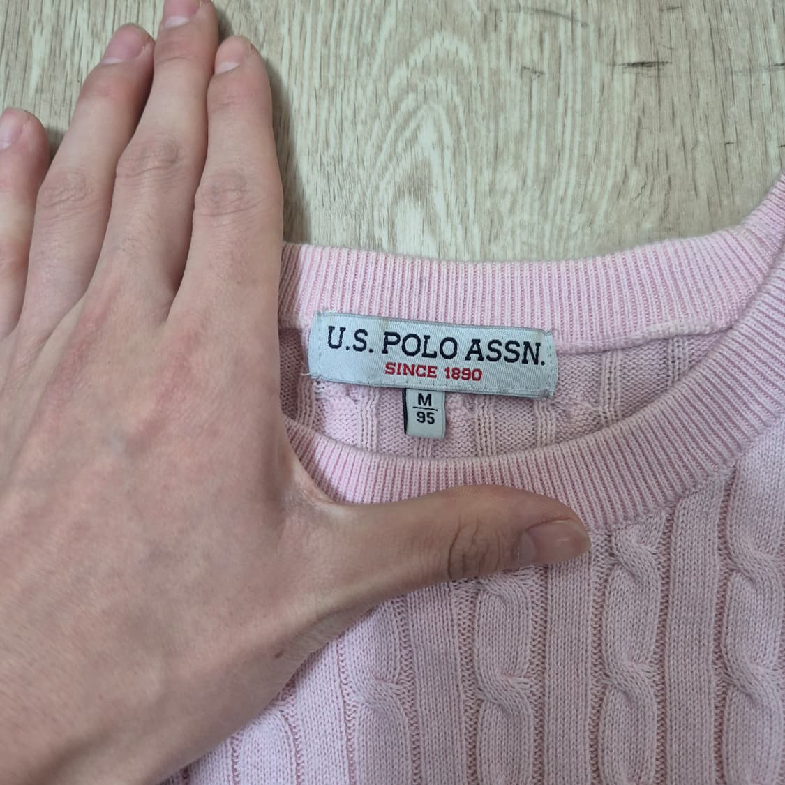 US 폴로 아센 케이블 꽈배기 니트 M(95) 상품이미지5