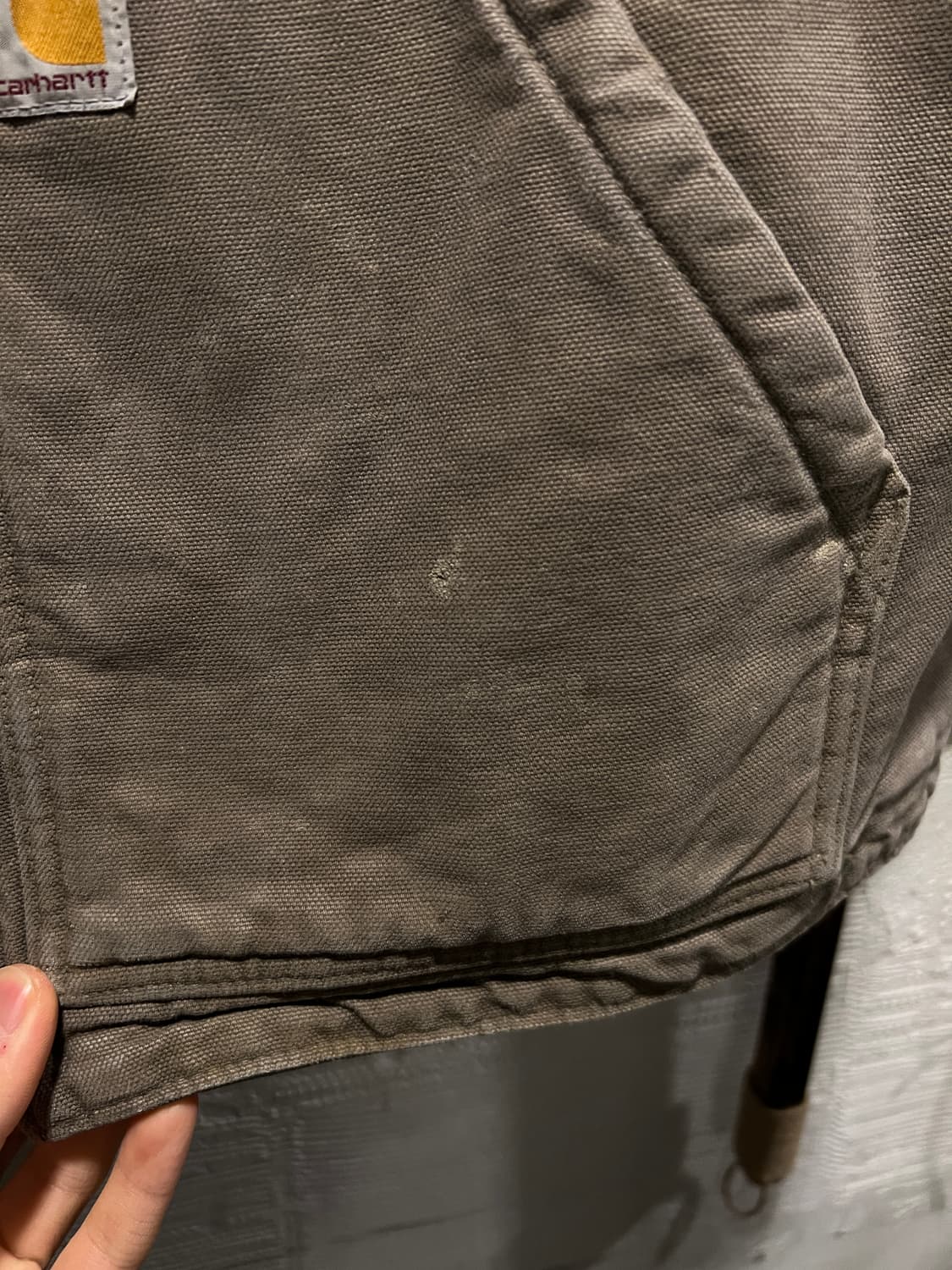 [L]칼하트 USA 빈티지 페인팅 차콜 캔버스 워크 베스트 상품이미지4