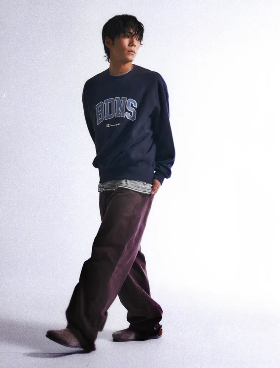 (새상품 XL)챔피온 빠더너스 BDNS 리버스위브 맨투맨 네이비 상품이미지5