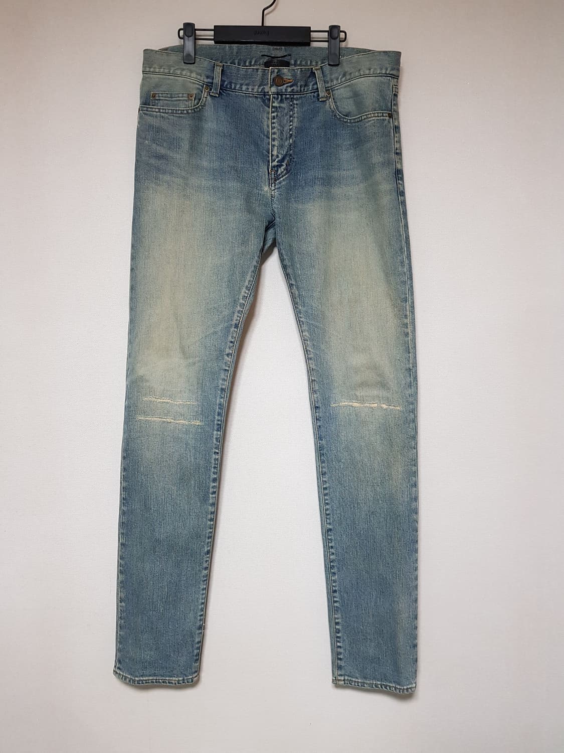 생로랑 무릎 디스 덧댐 진 데님 팬츠 청바지 상품이미지2