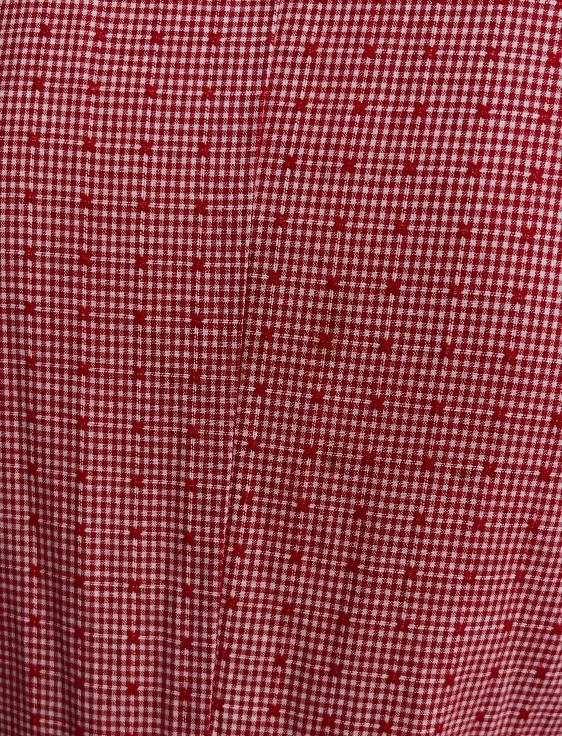 Porta Nuova 빈티지 레드 깅엄 체크 자수 원피스 상품이미지9