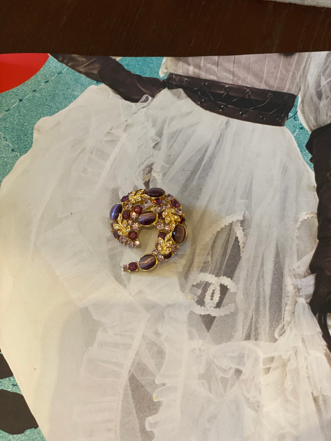 빈티지 퍼플 캣아이 브로치 상품이미지7