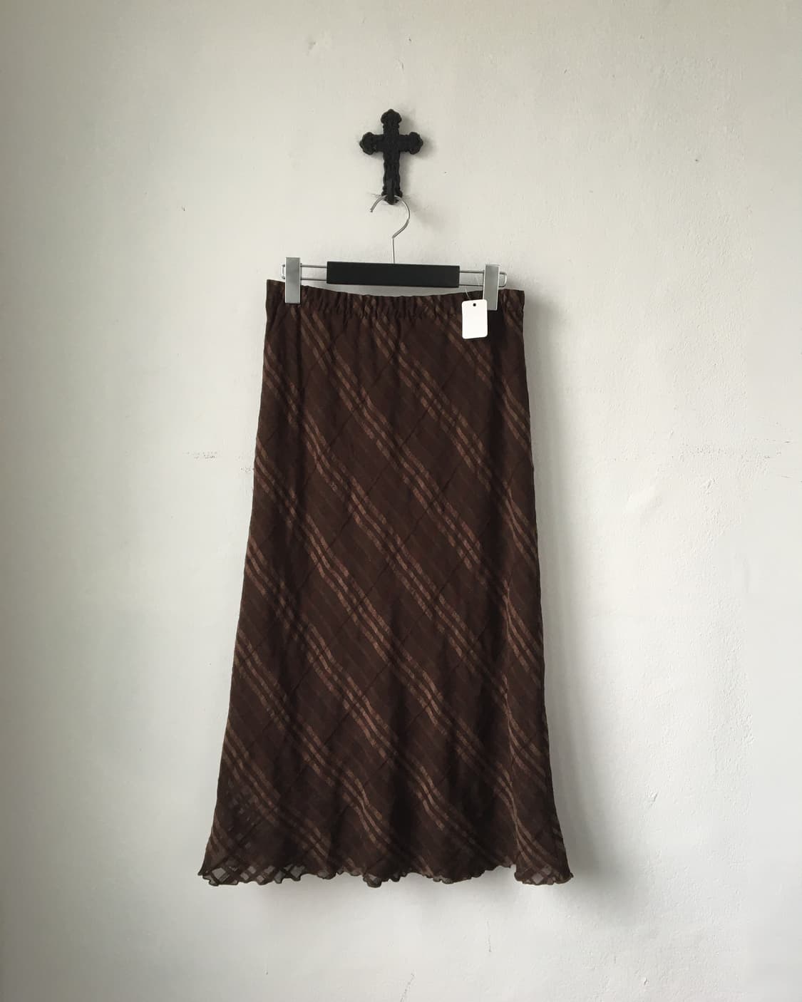 Check pattern long skirt 상품이미지1