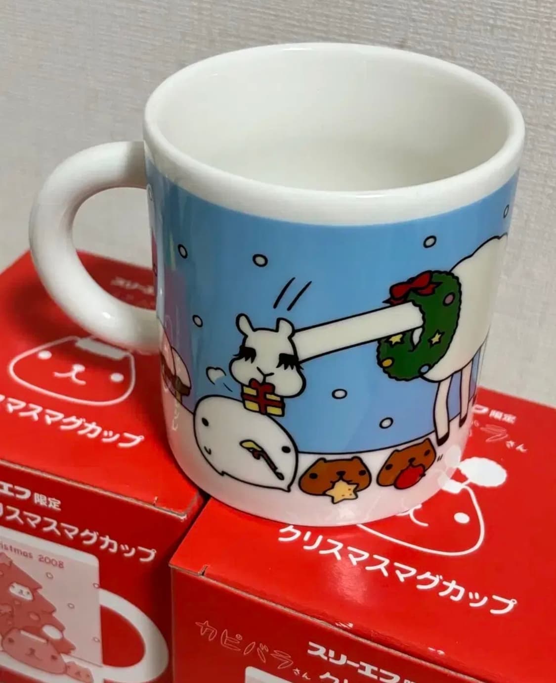 카피바라상 2008년 한정 메리 크리스마스 머그컵 고전 빈티지 식기 상품이미지2