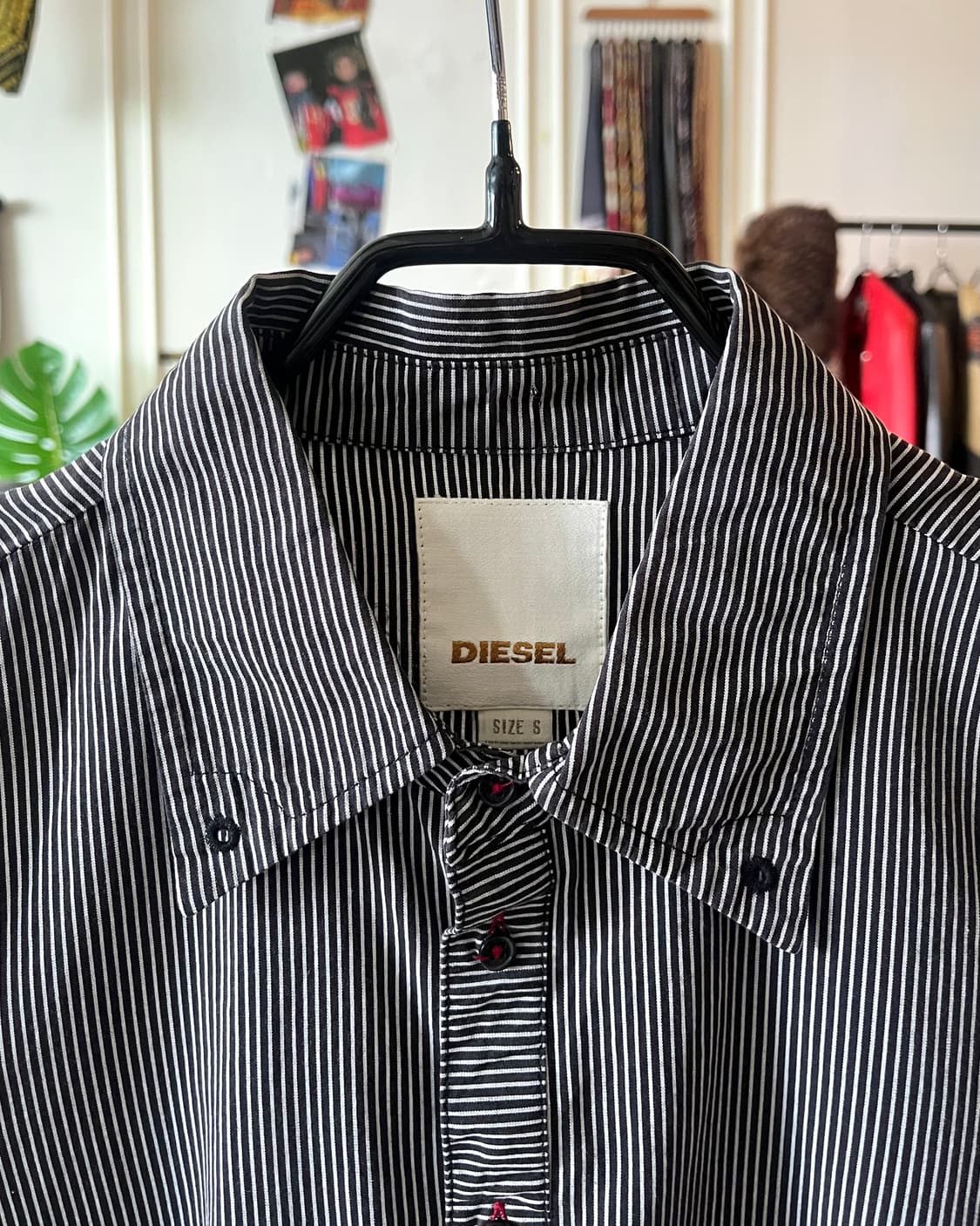 DIESEL Back Lettering 1/2 Stripe Shirt 상품이미지5