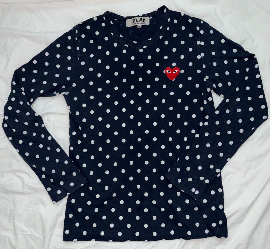 Polka dot heart logo T-shirt / Navy / M 상품이미지1