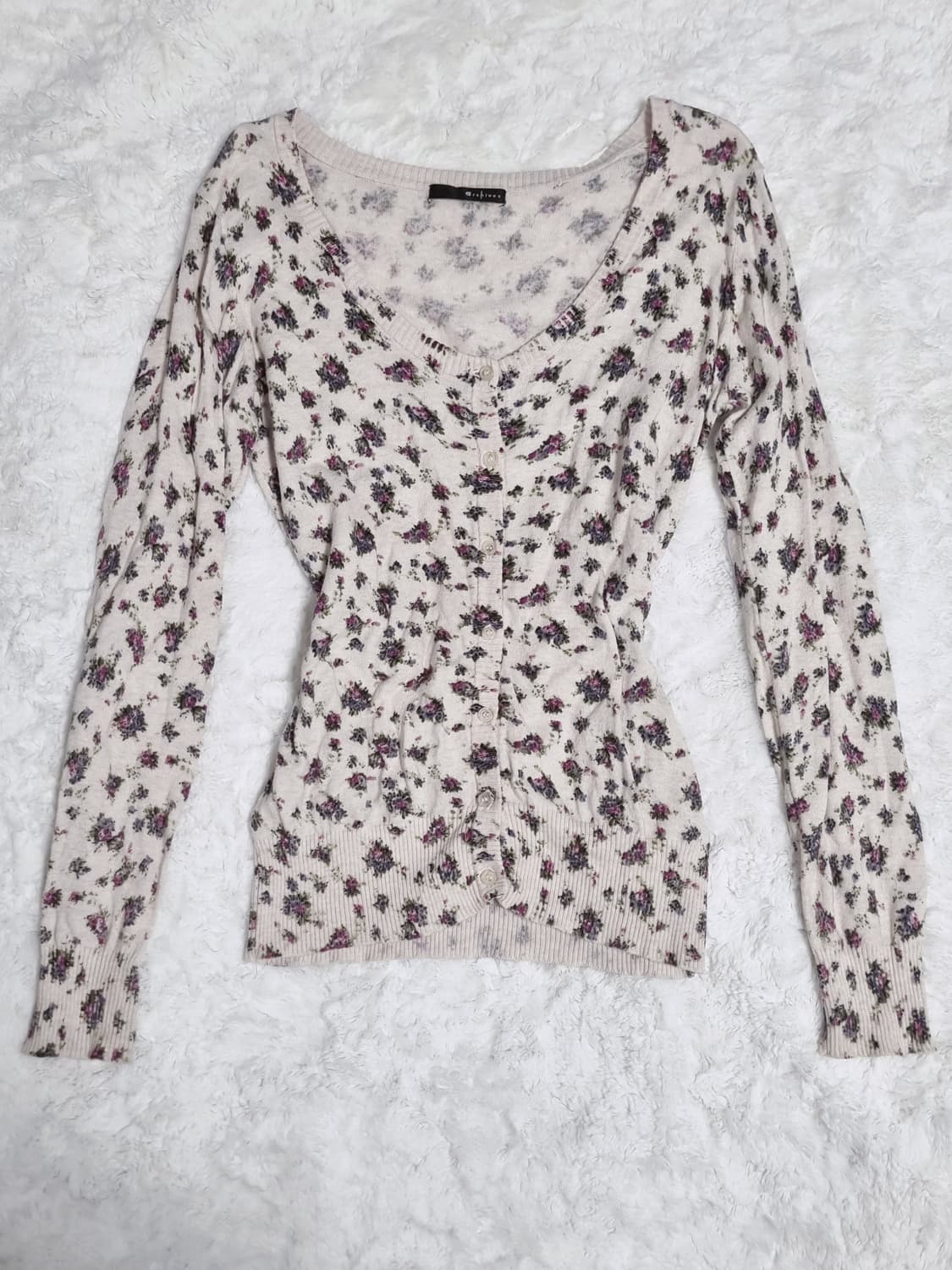 일본 빈티지 일브 플로럴 가디건 모리걸 상품이미지1