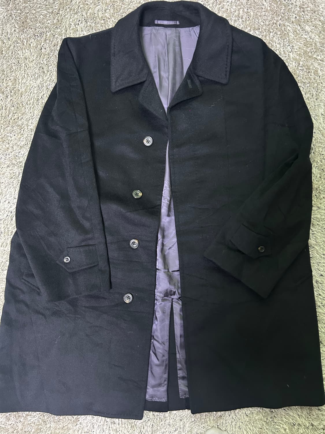 일본판 캐시미어 100프로 블랙 코트 사이즈 105 상품이미지1