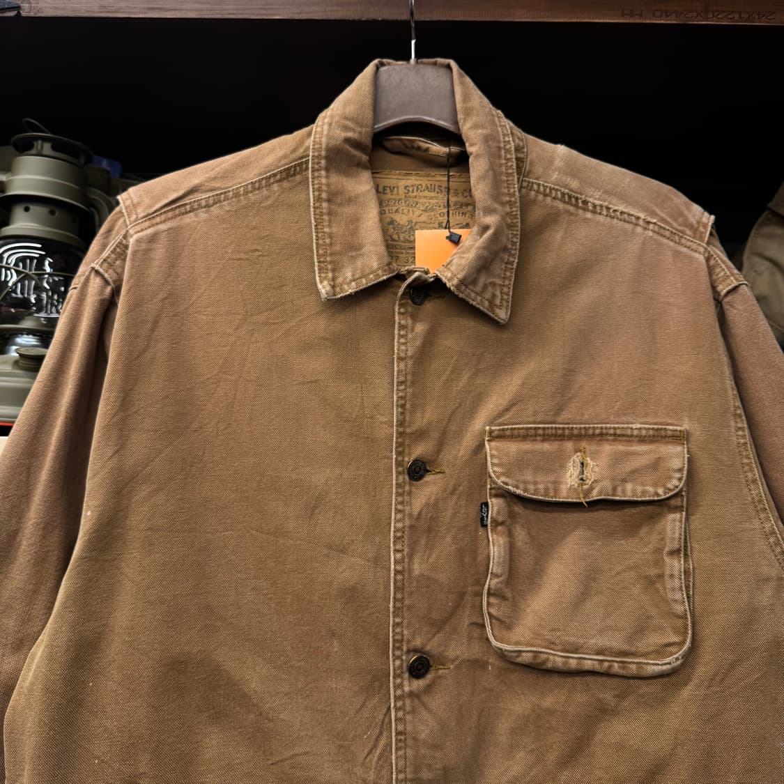 90s 리바이스 헤비 코튼 로고 라이닝 워크 초어 자켓 N219 상품이미지3