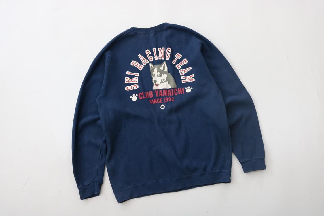 Eightie's Co. 빈티지 스키 레이싱 팀 허스키 백프린팅 스웻셔츠 상품이미지2