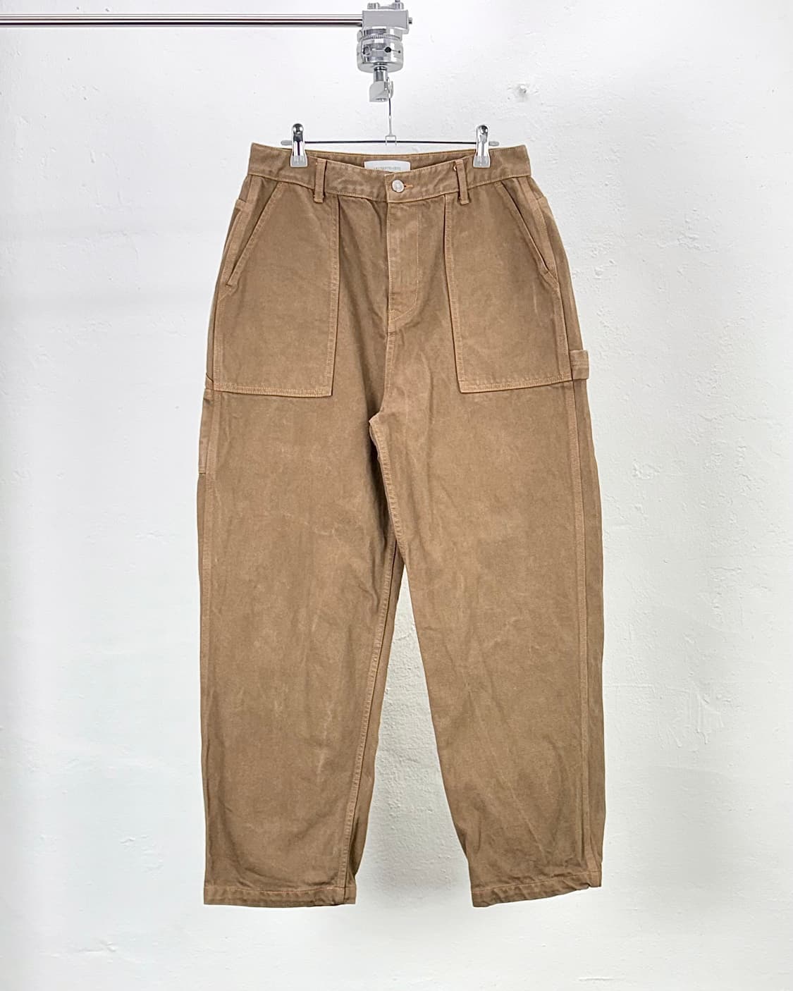 르셉템버 브라운 패널 포켓 더블니 캔버스 워크 팬츠 상품이미지1