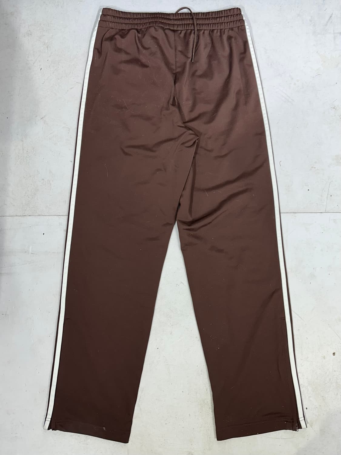 아디다스 초코 브라운 화이트 삼선 와이드 추리닝 바지 트레이닝 팬츠 L 상품이미지5
