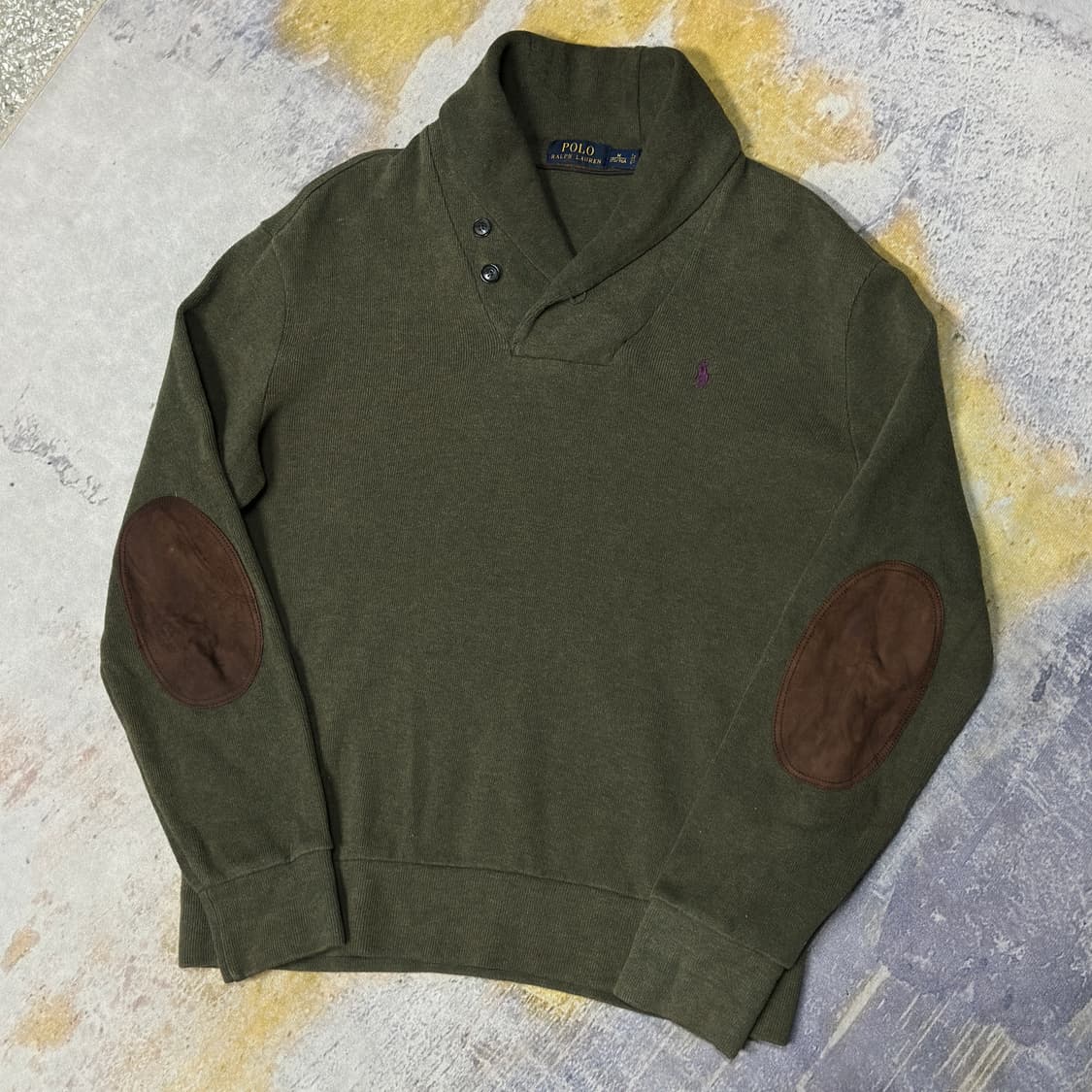 폴로랄프로렌 엘보우패치 숄카라 니트  상품이미지2