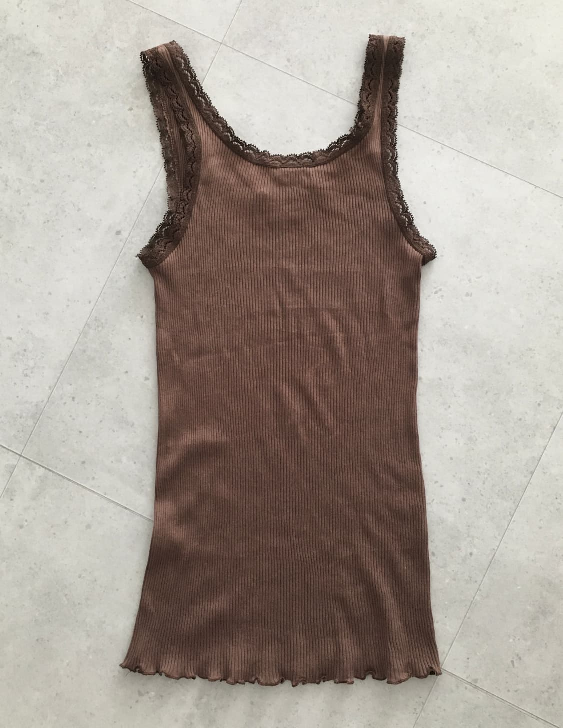 Japanese vintage brown lace sleeveless 상품이미지3