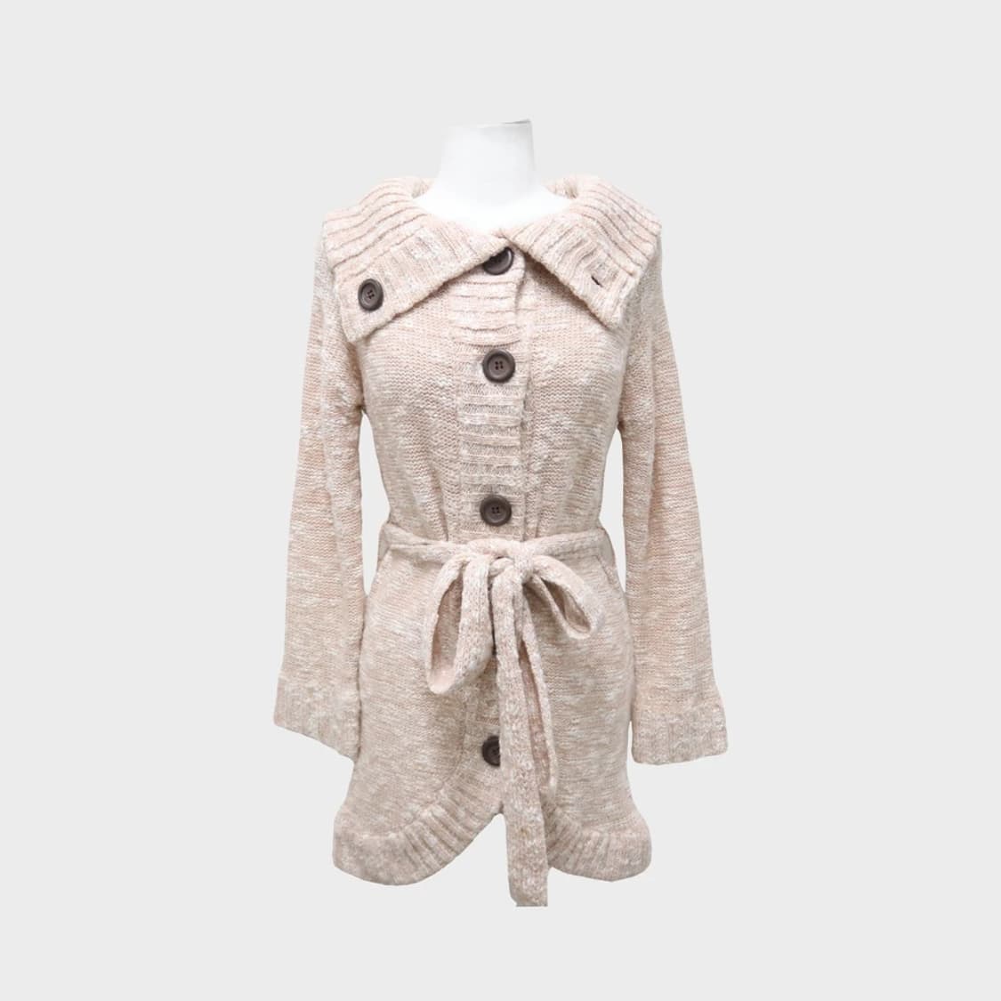 PUTIELAL 벨트 니트 롱 가디건 61005 상품이미지1