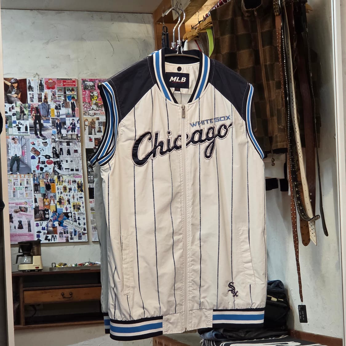 엠엘비 시카고 화이트 삭스 스트라이프 베스트 집업 상품이미지1