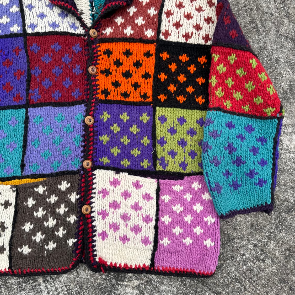 [L~XL] 빈티지 핸드메이드 헤비울 니트 자켓 상품이미지5