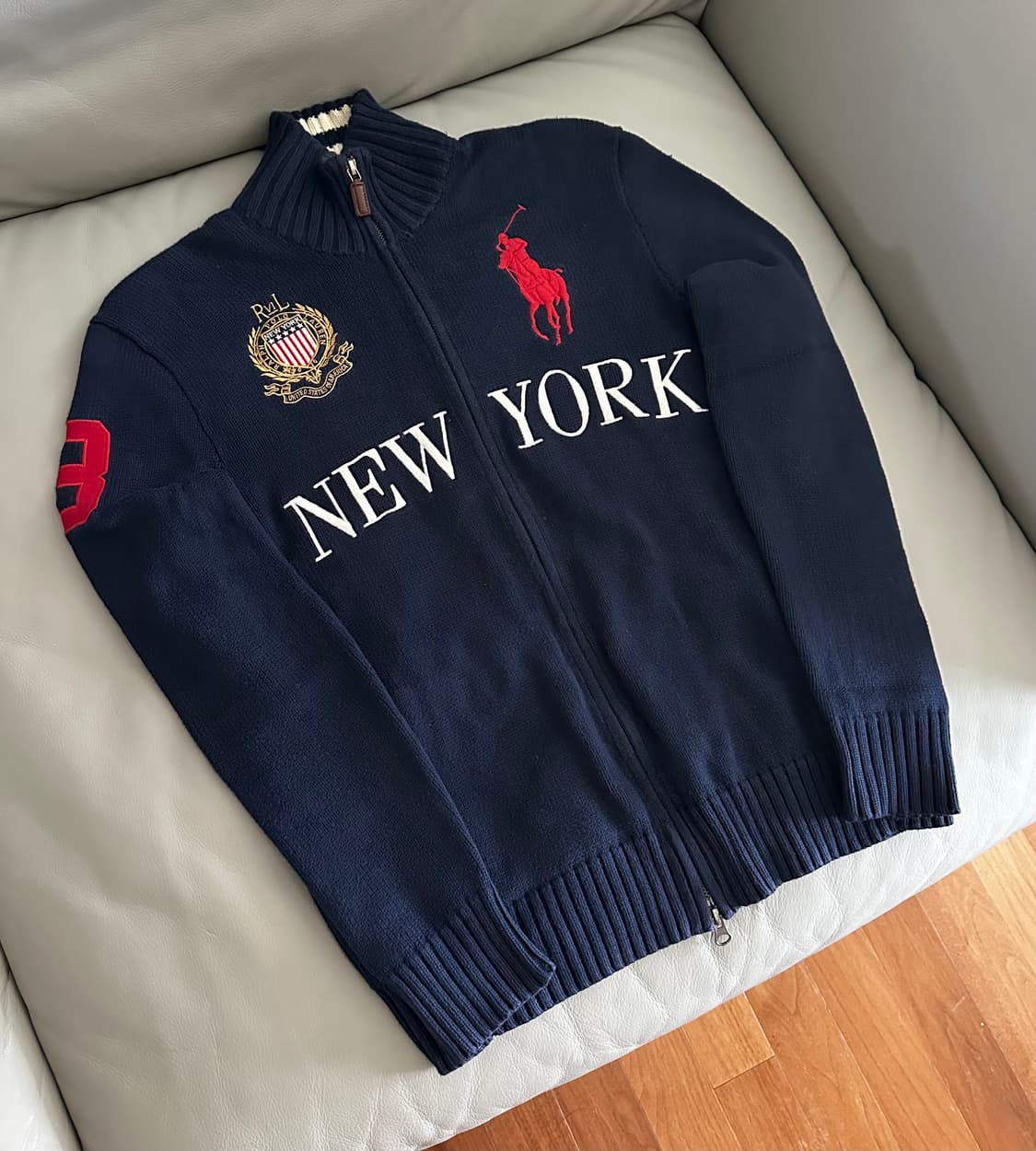 폴로 랄프로렌 빅포니 뉴욕 니트집업 S 상품이미지1