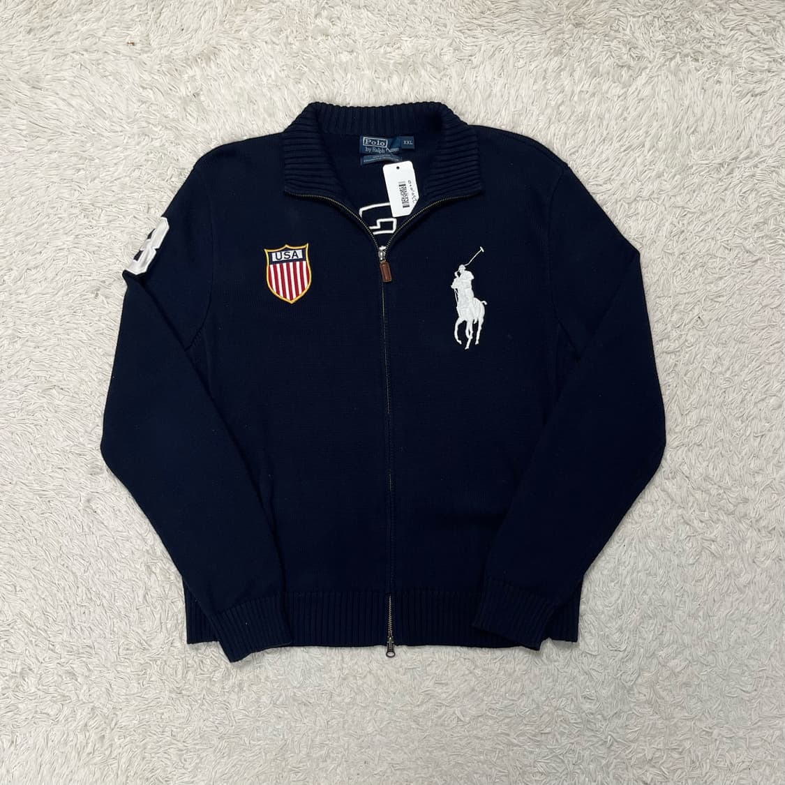 Polo big pony navy USA knit zip-up 상품이미지4