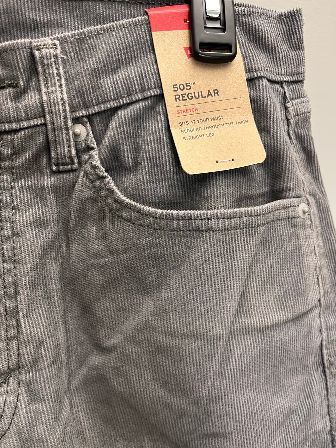 [새상품/32x30] 리바이스 505 레귤러 핏 코듀로이 팬츠 그레이 상품이미지2