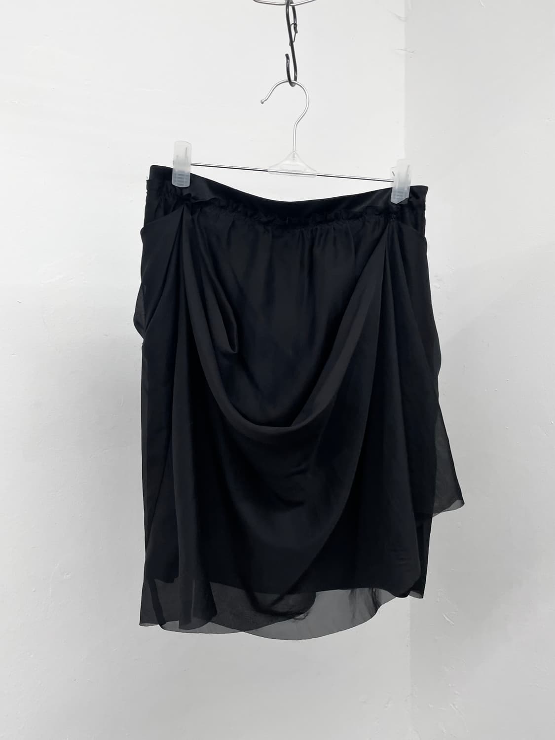 블랙 아방가르드 드레이프 시어 스커트 상품이미지2