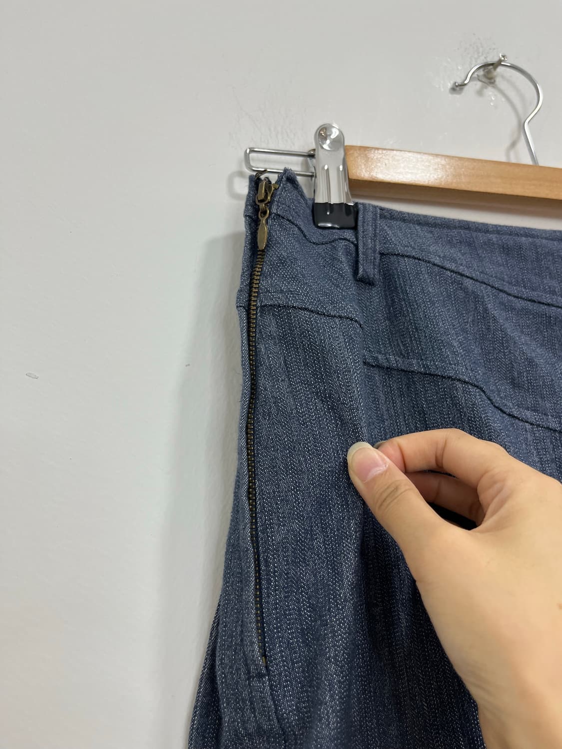 일본 빈티지 포켓 데님 플리츠 롱스커트 상품이미지9