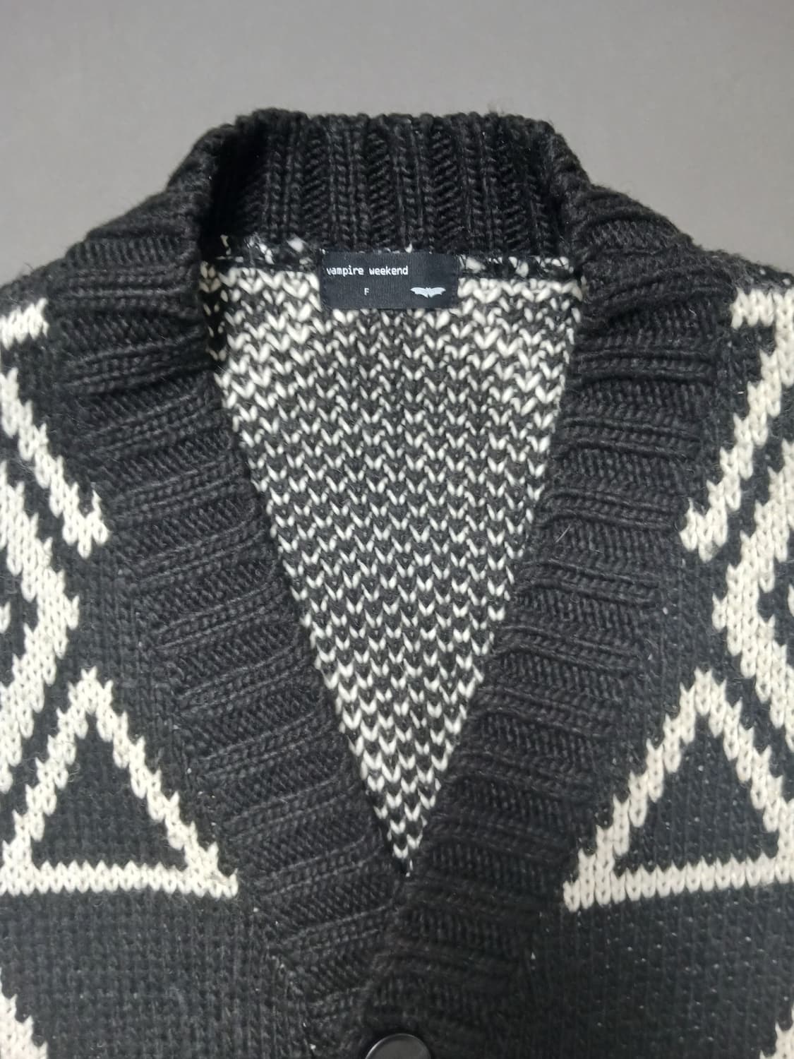 [프리] 뱀파이어 위켄드 패턴 헤비 롱 니트 가디건 오버핏 상품이미지2