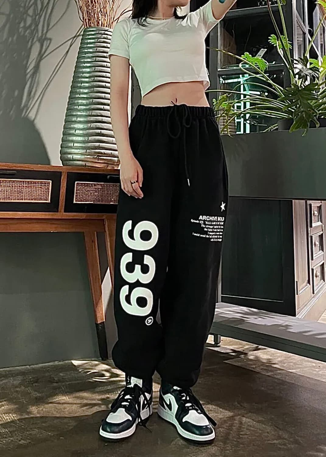 아카이브 볼드 로고 스웻 팬츠 코튼 면 스트릿 939 프린팅 S 90 상품이미지2