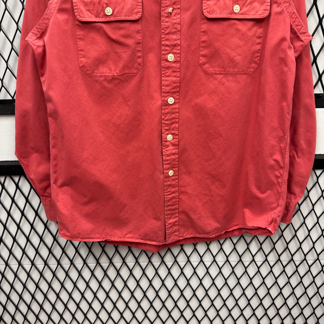 폴로 랄프로렌 솔리드 긴팔 셔츠 레터링 로고 포인트 코랄 상품이미지4