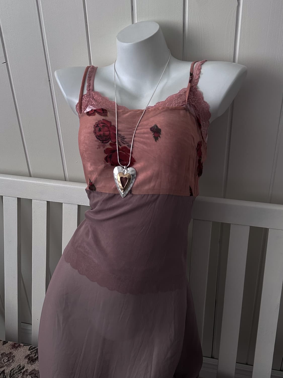 Muted Pink Floral See-Through Slip 0219 상품이미지4