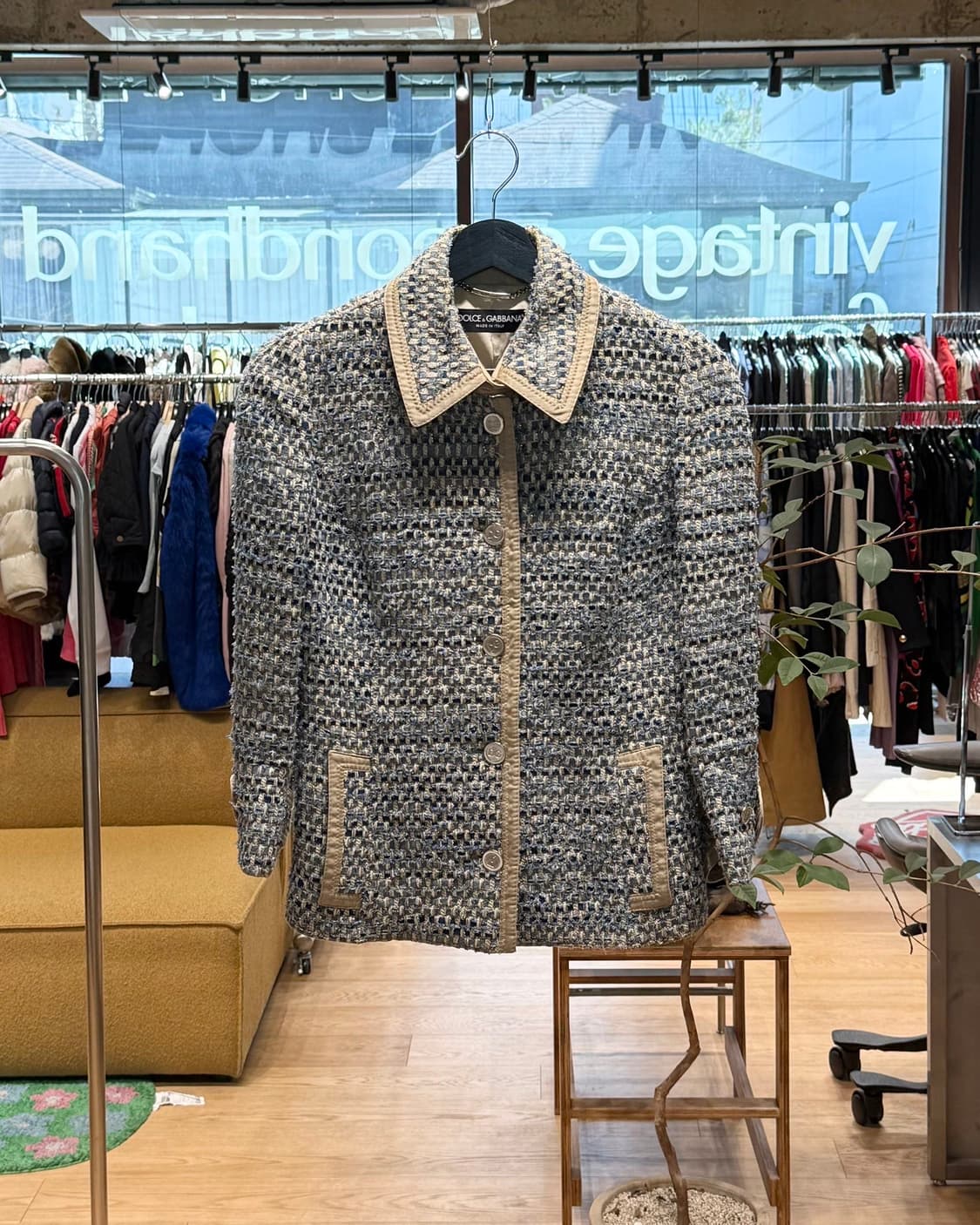 돌체앤가바나 블루 코튼 트위드 자켓 상품이미지1