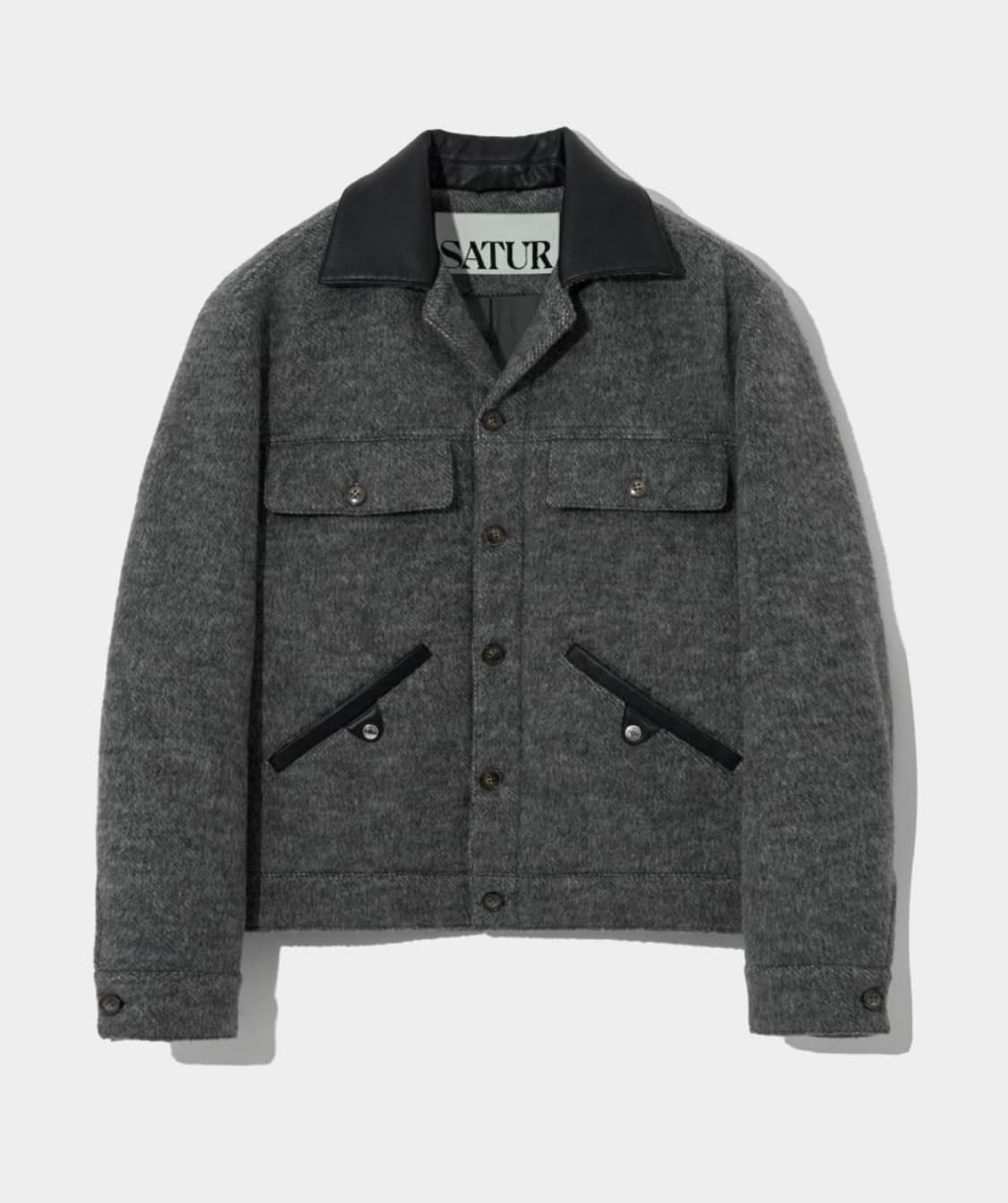 세터 헤어리 울 블렌드 트러커 자켓 차콜 L 상품이미지1