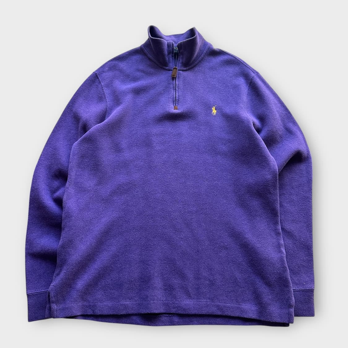 폴로 퍼플 면 하프 집업 니트 반집업 상품이미지1