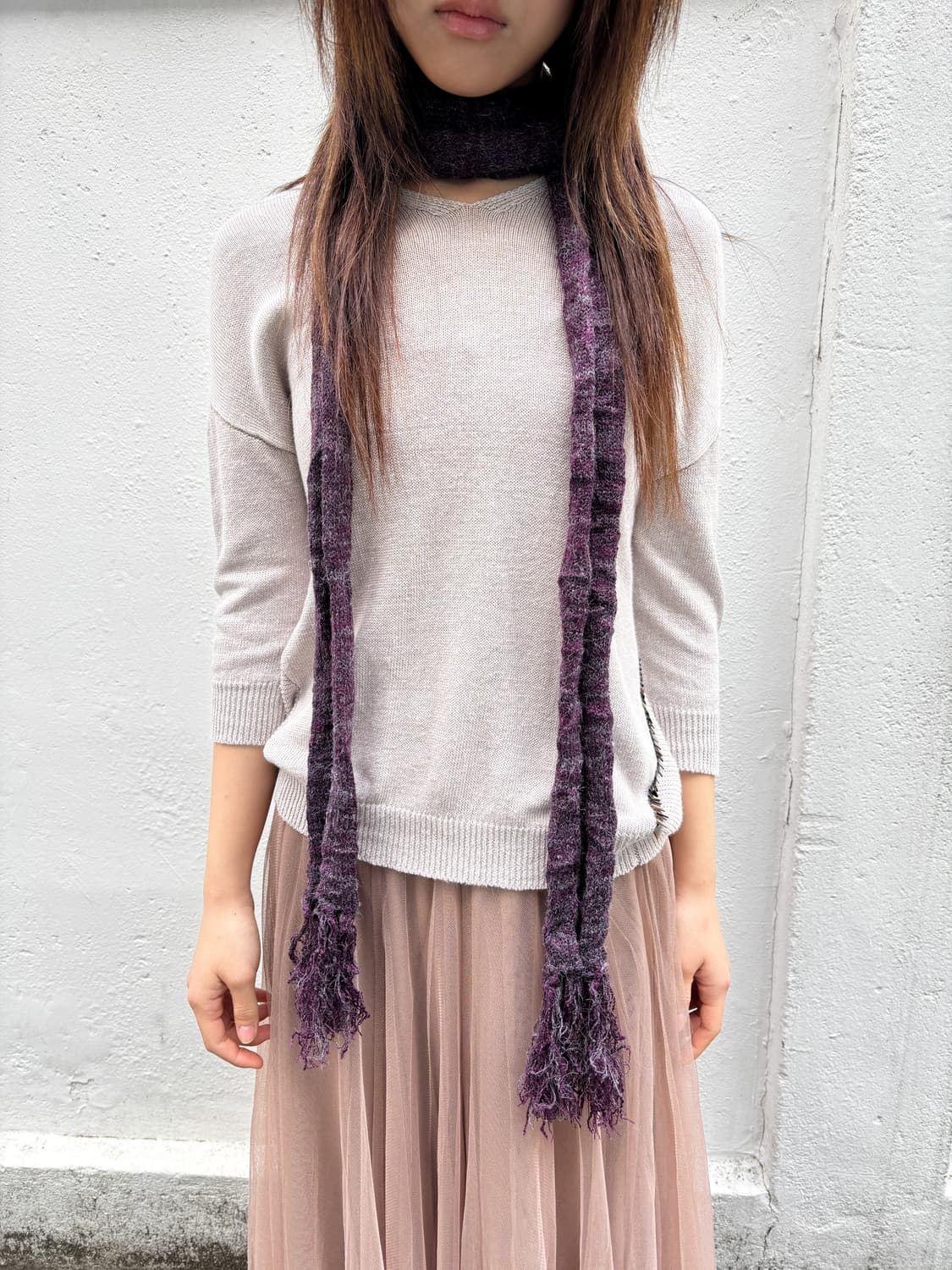 빈티지 비즈 브이넥 린넨 니트 상품이미지2