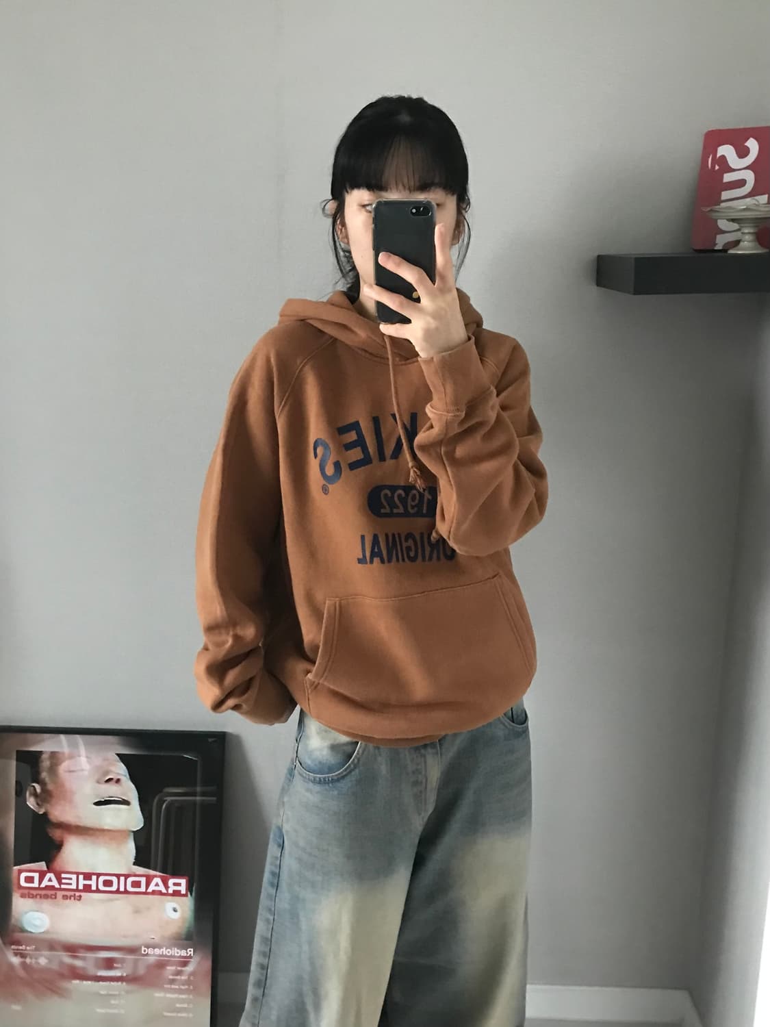 디키즈 중앙 프린팅 브라운 후드티 상품이미지2