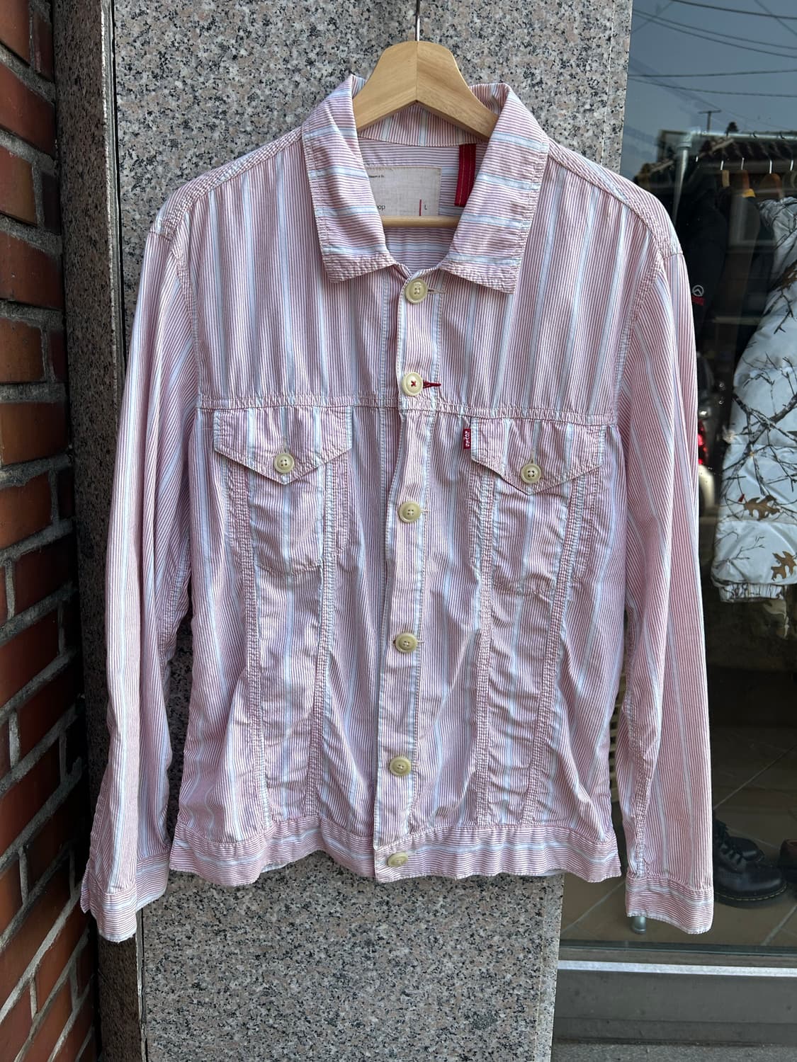 00‘s 리바이스 레드룹 스트라이프 셔츠자켓 상품이미지1
