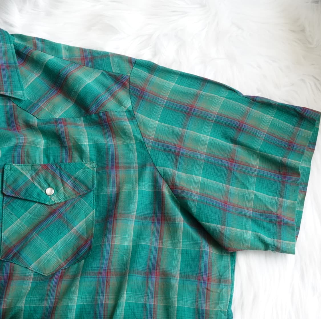 랭글러 웨스턴 체크 반팔 셔츠 오버핏 1909 상품이미지8