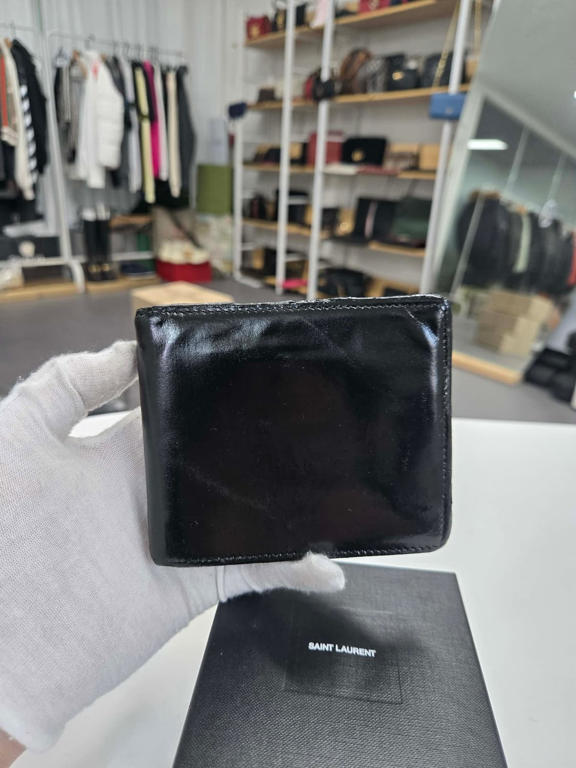 [정품] 입생로랑 로고 반지갑 상품이미지5